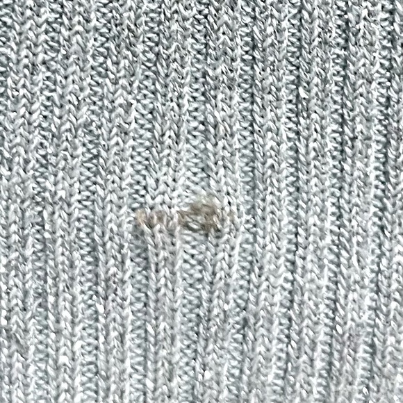 BCBG Max Azria Metallic Sweater Womens M Silver Party Dolman Sheer Retro Disco - Picture 15 of 16